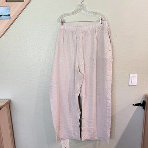 High-Waisted Linen-Blend Wide-Leg Pants